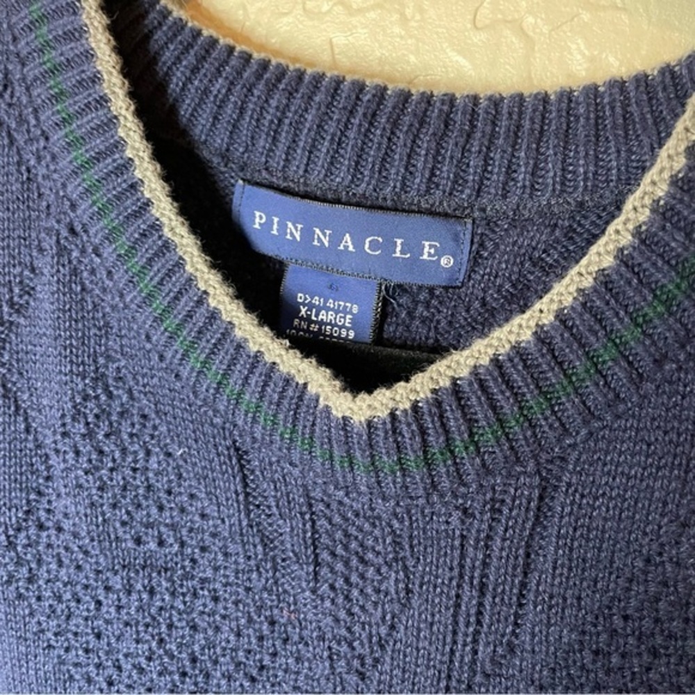 Vintage Pinnacle‎ Navy Blue Golf Sweater Size XL Men’s Women’s Golf Bag Golf Set - Picture 4 of 7